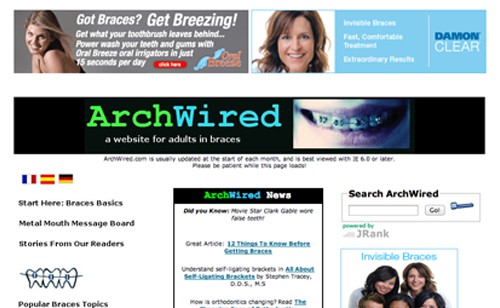 A website for adults in braces.
